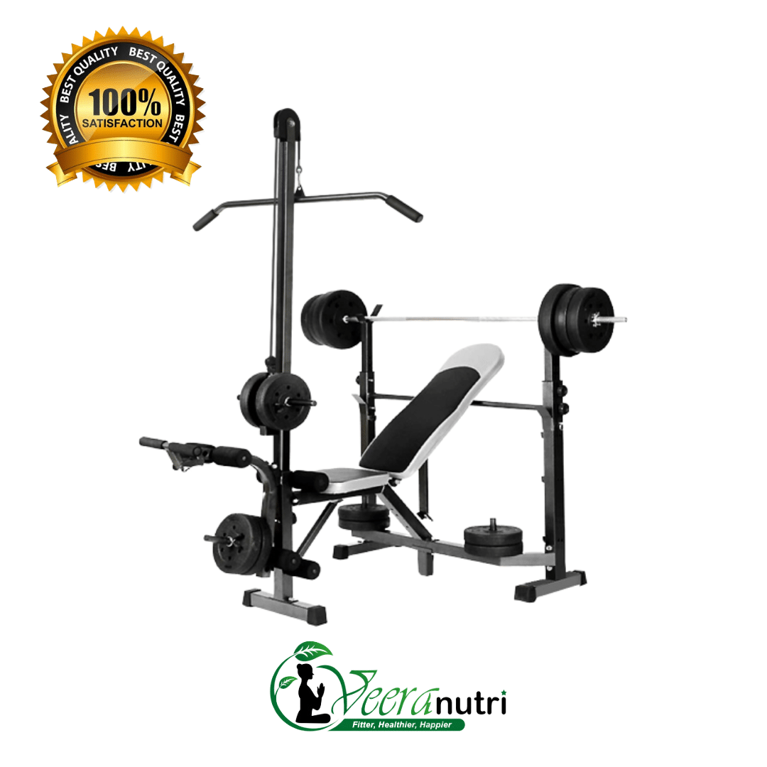 Hingbo Weight Lifting Bench with Lat Pull Down Tower - Full Bench