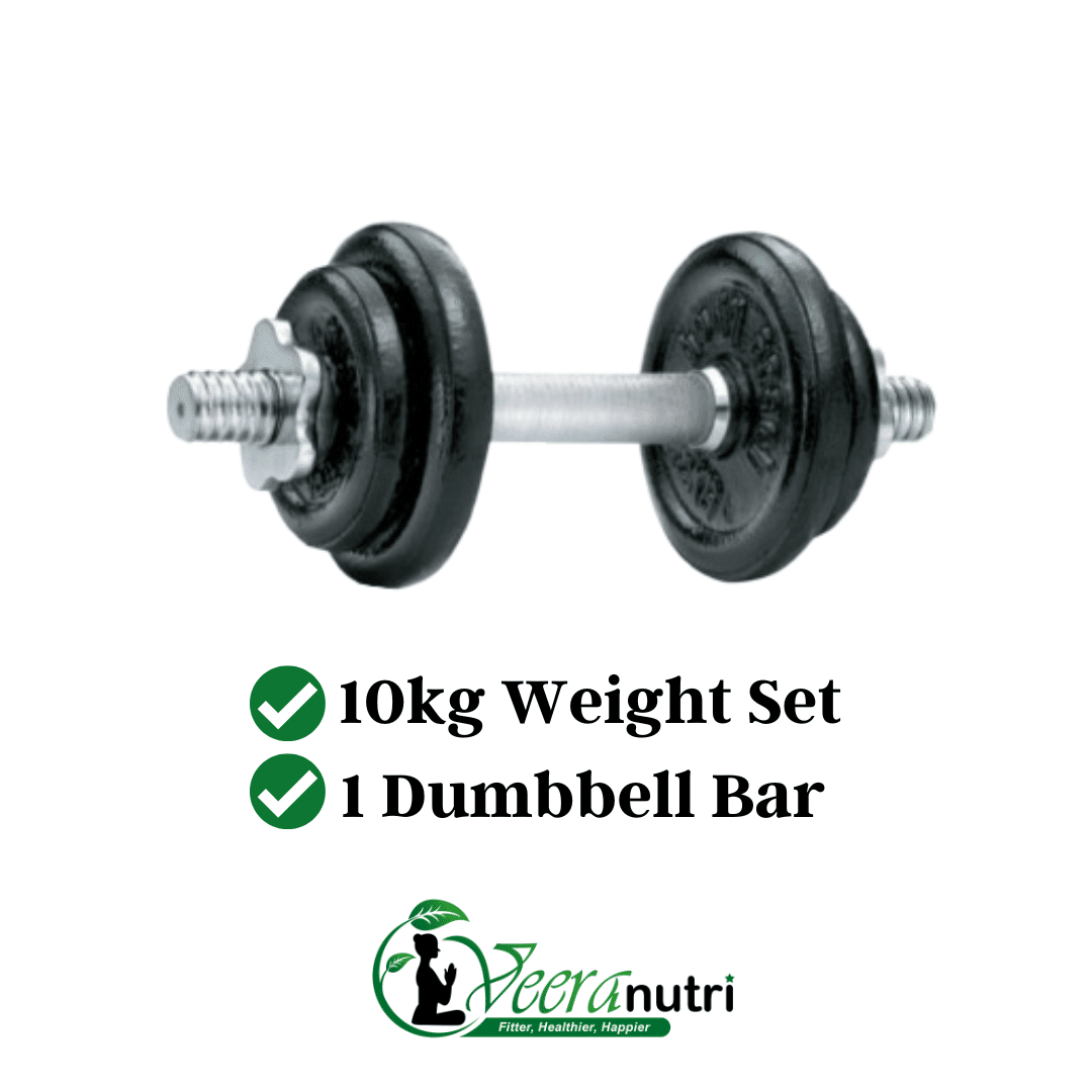 Durable 20kg Weight Plate & Dumbbell Bar for Home Gym Training